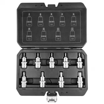 NEO TOOLS 9-osaline Torx-pistikupesade komplekt, 1/2 inch ajam, 55 mm, T20-T60, CrV teras