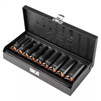 NEO TOOLS Löökpesad 1/2 tolli ajam, E10-E24 välimine Torx, 9-osaline komplekt, CrMo
