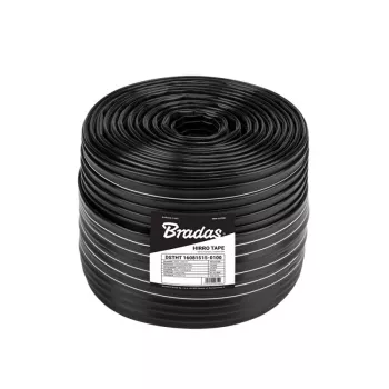 BRADAS Drip Tape 16 mm HIRRO Tape 500 m, 8 mil, 1.5 L/h, 20 cm emitterite vahekaugus, must