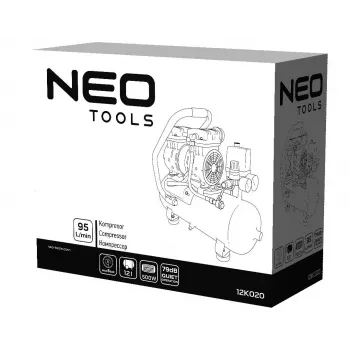 NEO TOOLS TOP-12K020 24L õliga määritud õhukompressor, 1.5 kW, 8 bar, 180 L/min, 230V