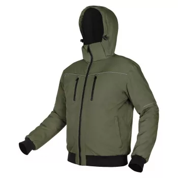 NEO TOOLS Isol eeritud jakk kapuutsiga OUTDOOR, roheline, suurus S