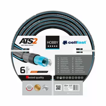 CELLFAST HOBBY ATS 1 aiavoolik 10 m – 1/2 tolli 3-kihiline väändumisvastane PVC, purunemissurve 20 bar, UV- ja vetikakindel, roheline/kollane