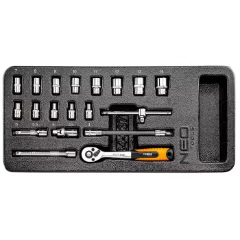 NEO TOOLS 1/4 inch pesavõtmete komplekt, 19 tükki, insert