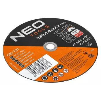 NEO TOOLS lõikeketas metallile/INOX 230 x 1.9 x 22.2 mm, 41 A46-S-BF, 25 tk