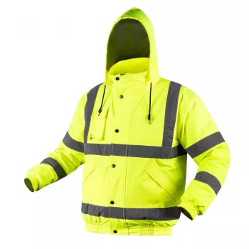NEO TOOLS 81-712-M Hoiatusmärgiga bomber tööjope, kergelt isoleeritud, fluorestsentskollane, suurus M