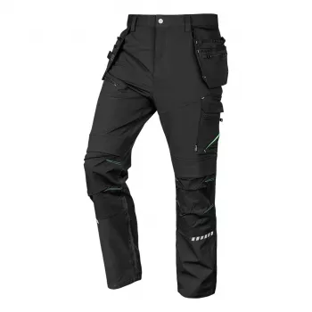 NEO TOOLS Mix&Match tööpüksid koos hülsitaskutega, 4-suunaline veniv, Cordura tugevdusega, must, suurus S