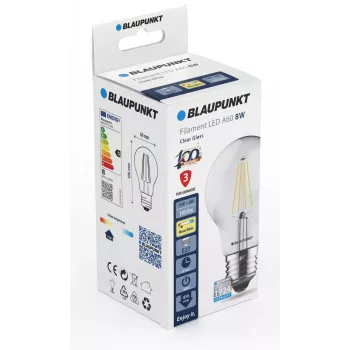 Blaupunkt LED-filamentpirn E27 A60 8W, 1055 lm, 2700 K (BLAUPUNKT-F-E27-8-WW)