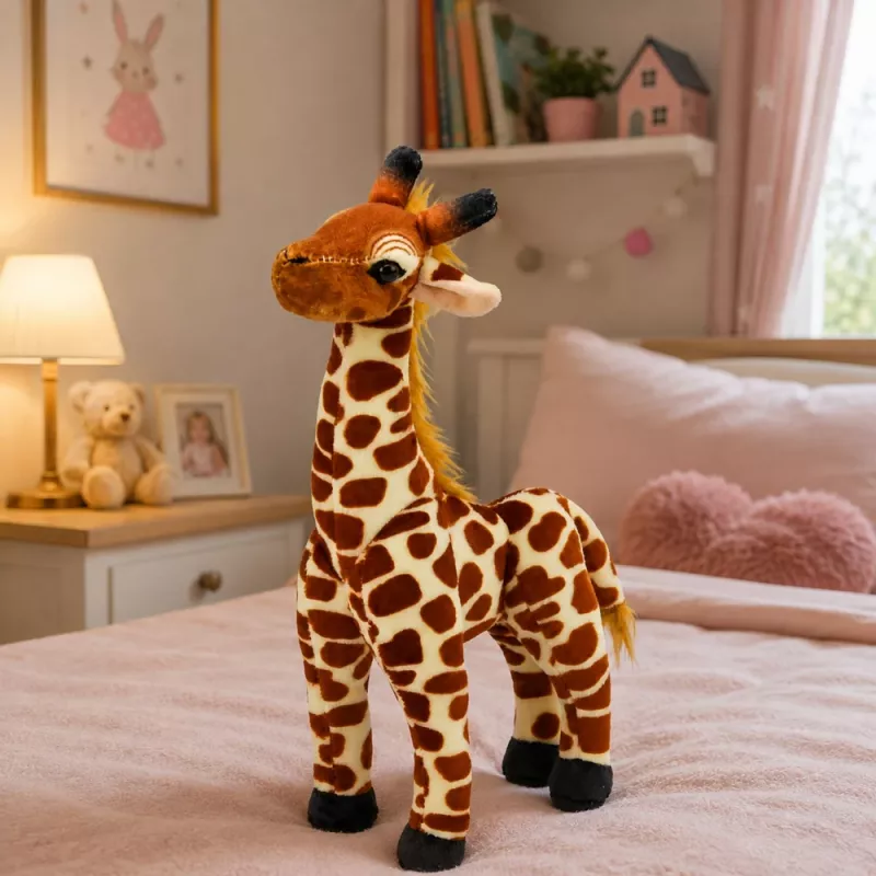 LEAN TOYS Plüšist kaelkirjak pehme kaisuloom 30 cm