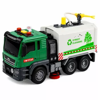 LEAN TOYS Tänavapühkija veoauto veefunktsiooni tulede helidega 1:14