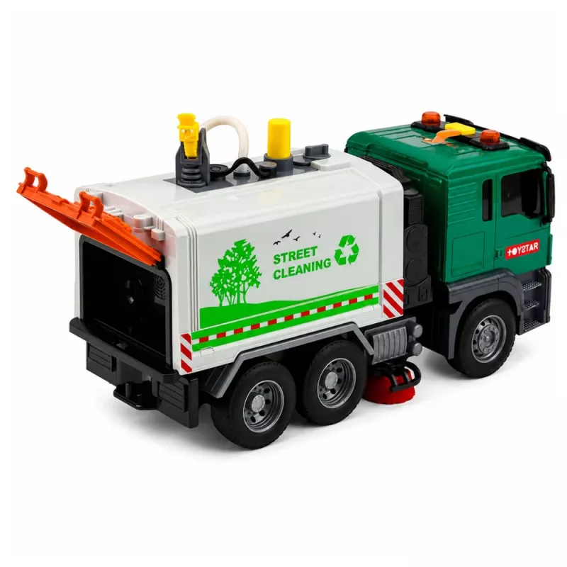 LEAN TOYS Tänavapühkija veoauto veefunktsiooni tulede helidega 1:14