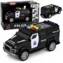 LEAN TOYS Politseiauto erisõiduk mõõtkavas 1:32, must, tulede ja helidega