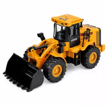 LEAN TOYS Ehitusmasin Ekskavaator Liigutatava Kopaga Helide ja Tuledega Kollane 1:43