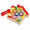 LEAN TOYS Puidust mesitaru osavusmäng pintsettide ja 6 mesilasega - Hariv motoorsete oskuste mäng vanusele 3+
