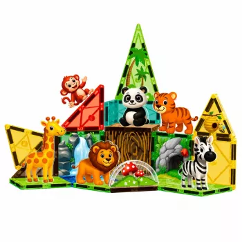 LEAN TOYS Magnetilised ehitusklotsid Metsloomad Džungel Loomadeaed 27 tk