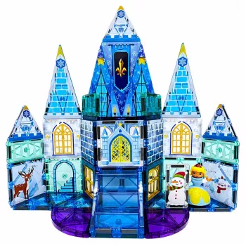 LEAN TOYS Magnetilised ehitusklotsid Jääprintsessi loss sinine 47 tk