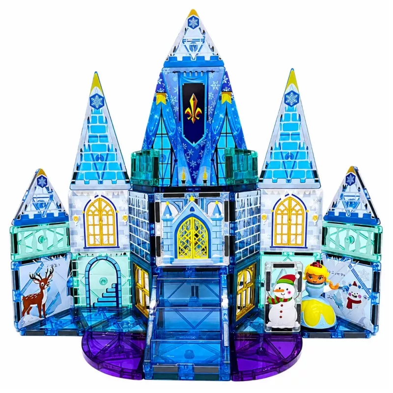 LEAN TOYS Magnetilised ehitusklotsid Jääprintsessi loss sinine 47 tk