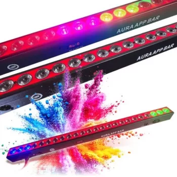 LIGHT4ME AURA APP BAR dekoratiivne LED-valgusriba Bluetooth-rakenduse juhtimisega, 16 RGB LED-i, muusika sünkroniseerimine, USB-C, must