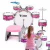 SUPRIMO K-DRUMS 3 Roosa laste trummiplokkomplekt koos taburetiga ja pulkadega