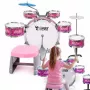 SUPRIMO K-DRUMS 3 Roosa laste trummiplokkomplekt koos taburetiga ja pulkadega