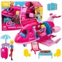 LEAN TOYS Kokkupandav lennuk nukkude reisisetiga, tarvikud, roosa, 9 tk