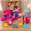 LEAN TOYS Kokkupandav lennuk nukkude reisisetiga, tarvikud, roosa, 9 tk
