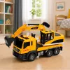 LEAN TOYS 1:14 RC Ekskavaator veok liigutatava kopaga, tulede ja helidega – kollane