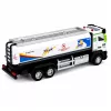 LEAN TOYS Metallist kütuseveok hõõrdajamiga, tulede ja helidega, sinine ja valge, mõõtkavas 1:40