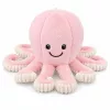 LEAN TOYS pehme kaheksajalg topisloom venivate kombitsatega, pehme roosa kaisumänguasi, 30 cm