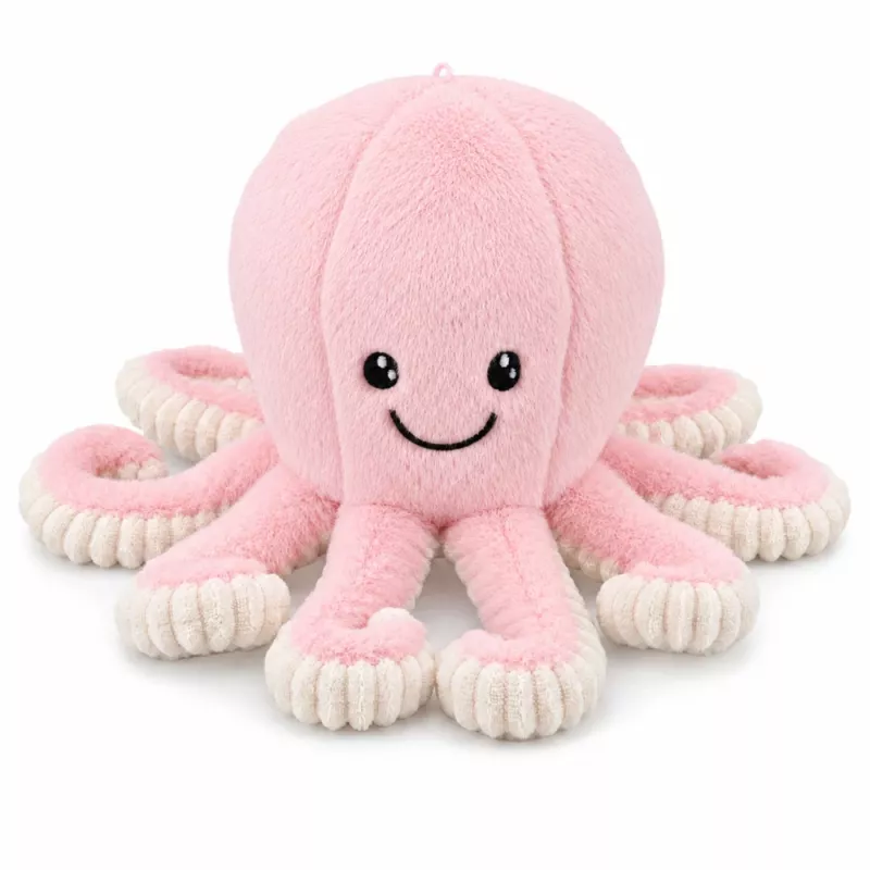 LEAN TOYS pehme kaheksajalg topisloom venivate kombitsatega, pehme roosa kaisumänguasi, 30 cm
