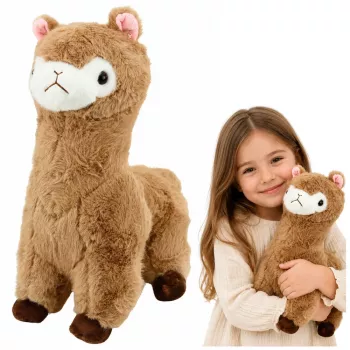 LEAN TOYS Plüšist alpakast laama mänguloom pehme karv beež 38 cm