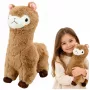 LEAN TOYS Plüšist alpakast laama mänguloom pehme karv beež 38 cm