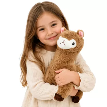 LEAN TOYS Plüšist alpakast laama mänguloom pehme karv beež 38 cm
