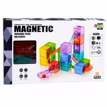 LEAN TOYS Magnetilised ehitusklotsid Kuubikud Pallirööbas Värviline 28 tk