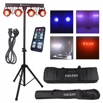 LIGHT4ME LED BAR COB PAR 4x30W RGB LED PAR koos statiivi ja kaanega