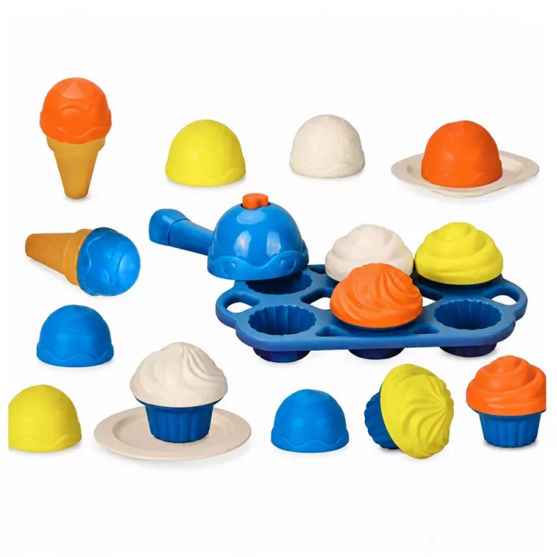 LEAN TOYS keskkonnasõbralik puidust jäätisevalmistaja komplekt lastele 26 tk