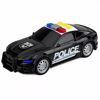 LEAN TOYS politseiauto tulede ja helidega, must, mõõtkavas 1:32