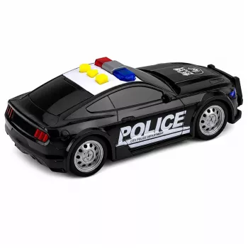 LEAN TOYS politseiauto tulede ja helidega, must, mõõtkavas 1:32
