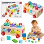 LEAN TOYS Puidust Montessori õppesorteerija ratastel kujundite ja numbritega