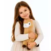 LEAN TOYS Plüüšist alpakast laama mänguloom, pehme kaisuloom, kreemikas, 38 cm