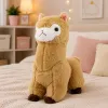 LEAN TOYS Plüüšist alpakast laama mänguloom, pehme kaisuloom, kreemikas, 38 cm
