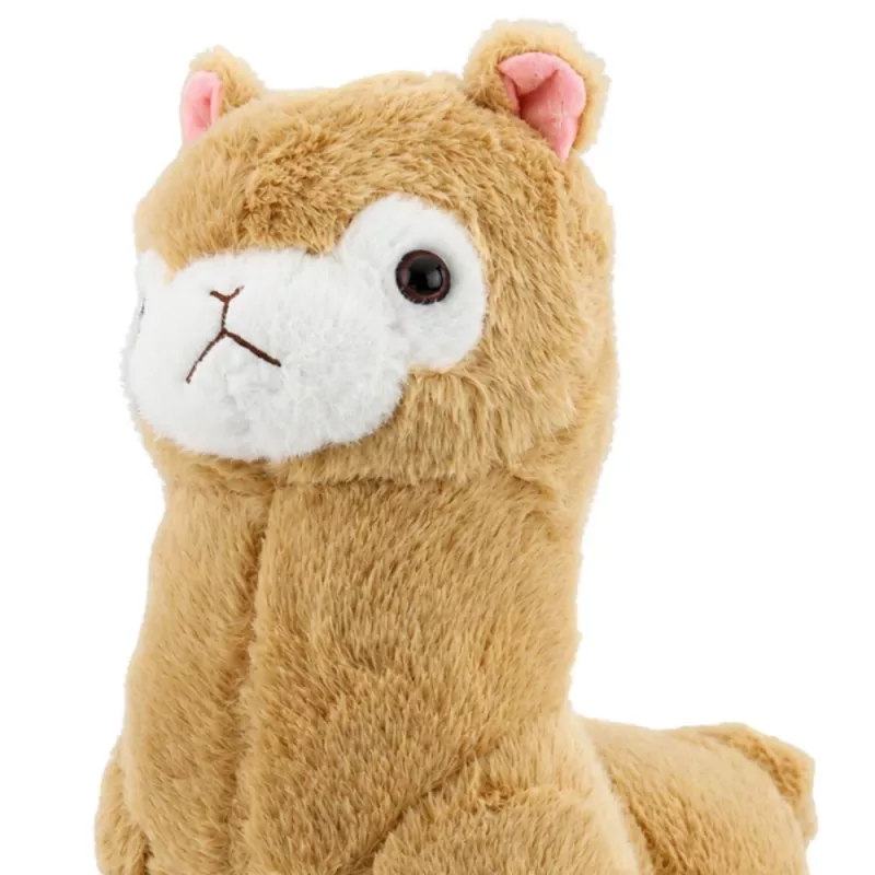 LEAN TOYS Plüüšist alpakast laama mänguloom, pehme kaisuloom, kreemikas, 38 cm