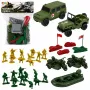 LEAN TOYS Military komplekt sõdurid sõidukid sõjaväebaas torn kujukesed 46 tk