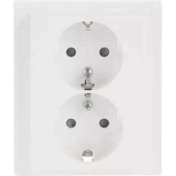 Busch-Jaeger SCHUKO topeltpistikupesa 202 EUJB-84, Alpi valge, pindmine, 2 x tüüp F, 16 A