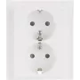Busch-Jaeger SCHUKO topeltpistikupesa 202 EUJB-84, Alpi valge, pindmine, 2 x tüüp F, 16 A