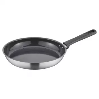 Fiskars Essential Praepann 28 cm – Alumiiniumist mittekleepuva kattega, Thermo-Spot indikaatoriga, bakeliidist käepide, kõik pliidid välja arvatud induktsioon