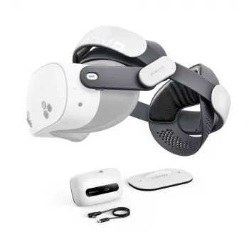 BOBOVR M3 Pro+ akupeaga rihm 6500 mAh akuga ja laadimisdokiga Meta Quest 3/3S jaoks - Valge