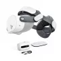 BOBOVR M3 Pro+ akupeaga rihm 6500 mAh akuga ja laadimisdokiga Meta Quest 3/3S jaoks - Valge