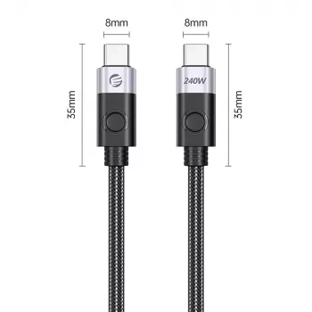 ORICO CC240 USB4 USB-C to USB-C kaabel 240W PD 40Gbps 8K 60Hz 0,5m must