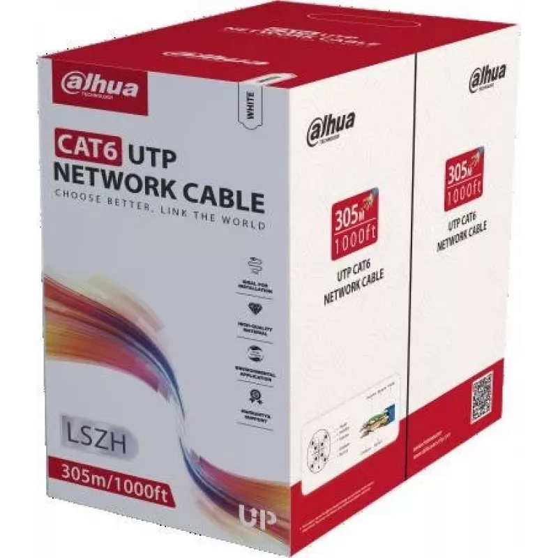 DAHUA PFM923I-6UN-C CAT6 UTP kaabel, 305m, valge
