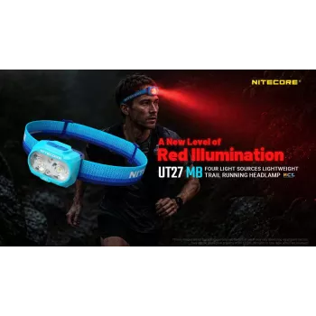 Nitecore UT27 MB 800 luumenit kahe valgusvihuga pealamp punase tulega